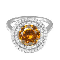 14KT White Gold 4.16ct Citrine and Diamond Ring