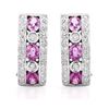 14KT White Gold 1.54ctw Pink Sapphire and Diamond Earrings