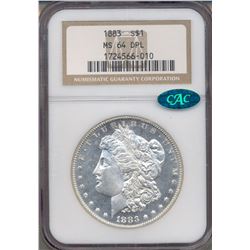 1883 $1 Morgan Silver Dollar Coin NGC MS64DPL