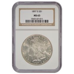 1897-S $1 Morgan Silver Dollar Coin NGC MS63