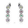 Image 1 : 18KT White Gold 0.12ctw Multi Color Sapphire and Diamond Earrings