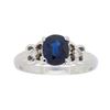 18KT White Gold Blue Sapphire and Diamond Ring