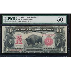 1901 $10 Bison Legal Tender Note PMG 50