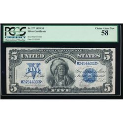 1899 $5 Chief Silver Certificate PCGS 58