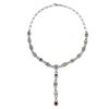 14KT White Gold 5.64ctw Multi Color Sapphire and Diamond Necklace