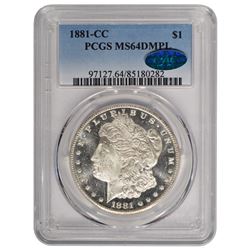 1881-CC $1 Morgan Silver Dollar Coin PCGS MS64DMPL CAC