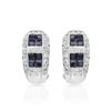 18KT White Gold 1.39ctw Blue Sapphire and Diamond Earrings