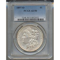 1897-O $1 Morgan Silver Dollar Coin PCGS AU50