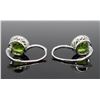 Image 7 : 14KT White Gold 5.96ctw Peridot and Diamond Earrings