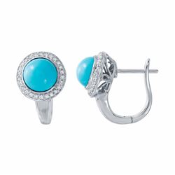 14KT White Gold 2.42ctw Turquoise and Diamond Earrings