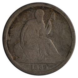 1838-O Seated Liberty No Stars Dime