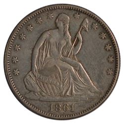 1861 Seated Liberty Half Dollar Coin