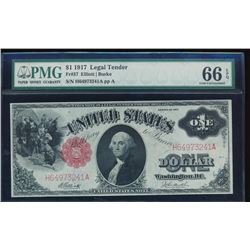 1917 $1 Legal Tender Note PMG 66EPQ