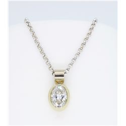 14KT Two Tone Gold 0.77ct Diamond Pendant with Chain