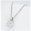 Image 1 : 14KT White Gold 1.54ct Diamond Pendant with Chain