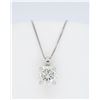 Image 2 : 14KT White Gold 1.54ct Diamond Pendant with Chain