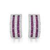 Image 1 : 18KT White Gold 2.14ctw Ruby and Diamond Earrings