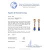 Image 4 : 10KT Yellow Gold 1.12ctw Blue Sapphire and Diamond Earrings