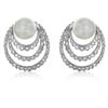 14KT White Gold 16.08ctw Pearl and Diamond Earrings