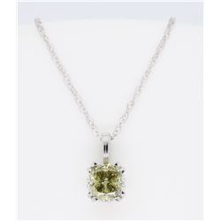 14KT White Gold GIA Cert 0.61ct Diamond Pendant with Chain