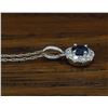 Image 5 : 14KT White Gold 0.39ct Blue Sapphire and Diamond Pendant with Chain