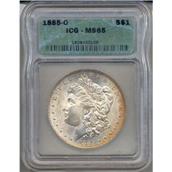 1885-O $1 Morgan Silver Dollar Coin ICG MS65