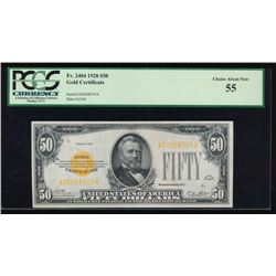 1928 $50 Gold Certificate PCGS 55