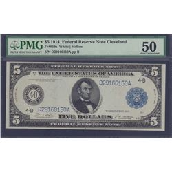 1914 $5 Cleveland Federal Reserve Note PMG 50