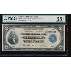 1918 $2 Cleveland Federal Reserve Bank Note PMG 35EPQ