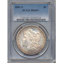 1881-S $1 Morgan Silver Dollar Coin PCGS MS65+