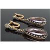 Image 7 : Levian 14KT Rose Gold Amethyst and Diamond Earrings