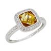Image 3 : 14KT White Gold 1.47ct Citrine and Diamond Ring