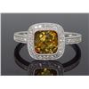 Image 4 : 14KT White Gold 1.47ct Citrine and Diamond Ring