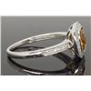 Image 7 : 14KT White Gold 1.47ct Citrine and Diamond Ring