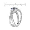 Image 2 : 14KT White Gold 0.48ctw Blue Sapphire and Diamond Ring