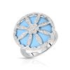 Image 1 : 14KT White Gold 10.43ct Turquoise and Diamond Ring