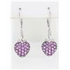 14KT White Gold 1.60ctw Pink Sapphire and Diamond Earrings