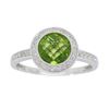 14KT White Gold 1.46ct Peridot and Diamond Ring