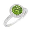 Image 2 : 14KT White Gold 1.46ct Peridot and Diamond Ring
