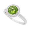 Image 3 : 14KT White Gold 1.46ct Peridot and Diamond Ring