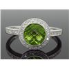 Image 4 : 14KT White Gold 1.46ct Peridot and Diamond Ring