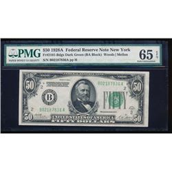 1928A $50 New York Federal Reserve Note PMG 65EPQ