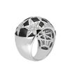 Image 2 : 18KT White Gold 17.50ctw Onyx and Diamond Ring