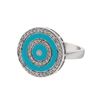 Image 1 : 14KT White Gold 0.69ctw Turquoise and Diamond Ring