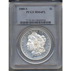 1880-S $1 Morgan Silver Dollar Coin PCGS MS64PL