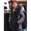 Image 1 : Beautiful eggplant dyed mink sections Jacket with hood by David Green Furs, Anchorage