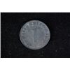Image 1 : German third reich 1942G reichspfennig coin.