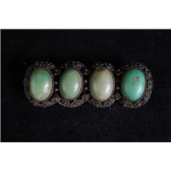 Middle Qing dynasty brooch inlaid with turquoise