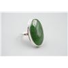 Image 2 : A siberian russian spinach green jade cbochon ring.