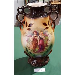 VICTORIAN PORCELAIN DOUBLE HANDLED VASE